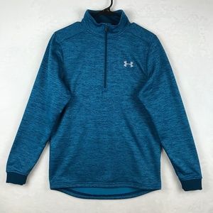 Under Armour 1/4 Zip Pullover Mens Size Small Blue Loose ColdGear Sweater